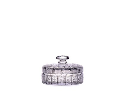 Bohemia Crystal Ručně broušená dóza s víčkem 180mm