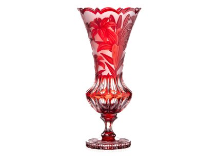 Bohemia Crystal Ručně broušená váza Lilie Rubín 430mm