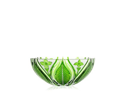 Bohemia Crystal Ručně broušená mísa Sasanka Zelená 280mm