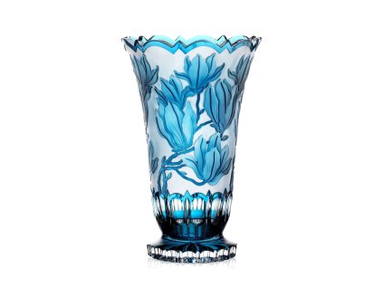 Bohemia Crystal Ručně broušená váza Magnolia Azur 305mm