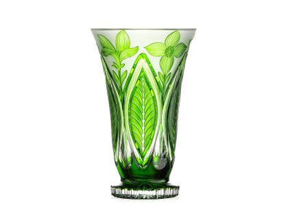 Bohemia Crystal Ručně broušená váza Sasanka Zelená 305mm