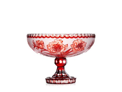 Bohemia Crystal Ručně broušená mísa Sakura Rubín 305mm
