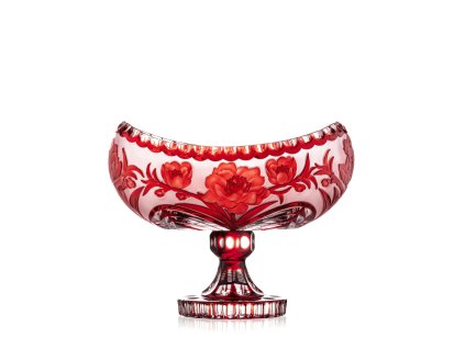 Bohemia Crystal Ručně broušená mísa Sakura Rubín 305mm