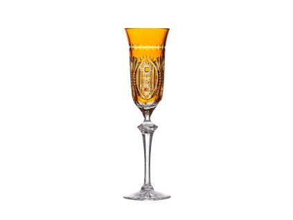 Bohemia Crystal Ručně broušené sklenice na šampaňské Amber 180ml