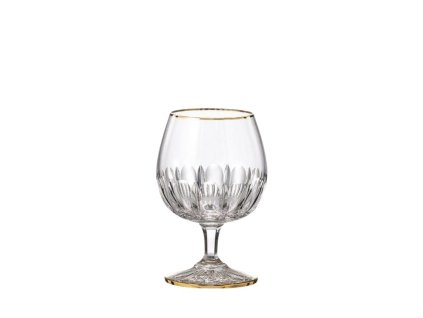 Bohemia Crystal Ručně broušené sklenice na brandy Daisy Line Gold 220ml (set po 2ks)