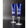 Bohemia Crystal Broušené sklenice na šampaňské Tomy modrá 155 ml (set po 6 ks) 3