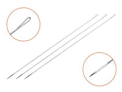 Prošívací jehla Delphin 3ks 15cm