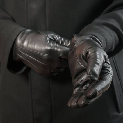 Elegantní pánské zimní rukavice s rozparkem v dlani - Černá - BOHEMIA GLOVES