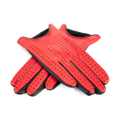 Moderní dámské kožené rukavice s perforací - Hnědá - BOHEMIA GLOVES