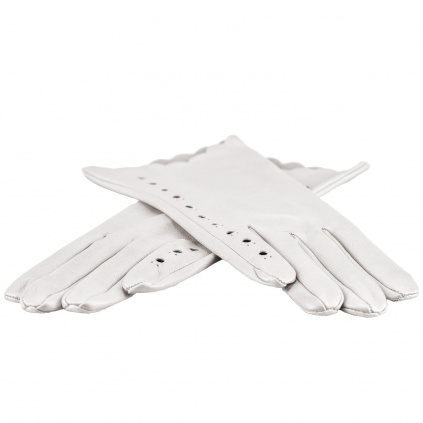 Dámské kožené rukavice pro zvláštní příležitosti - Bílá - BOHEMIA GLOVES