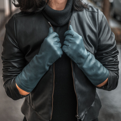 Dámské rukavice Glazé na předloktí - Zelená - BOHEMIA GLOVES