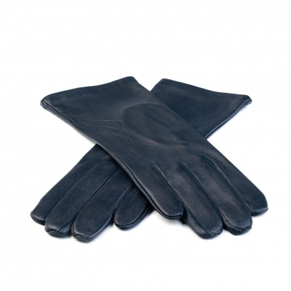 Dámské tmavě modré kožené rukavice - Modrá - BOHEMIA GLOVES