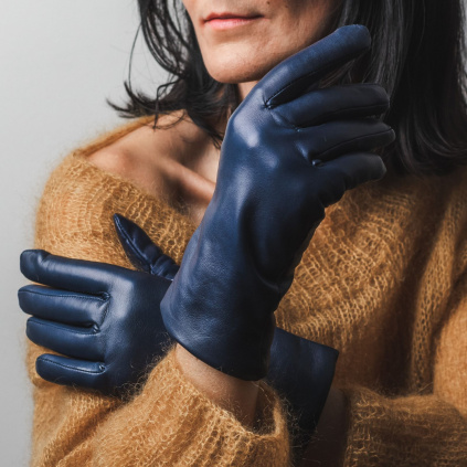 Hladké dámské kožené rukavice - Tabaco - BOHEMIA GLOVES