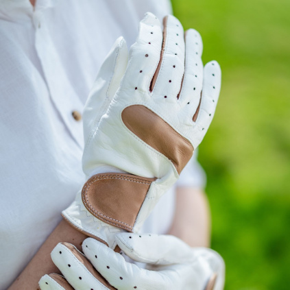 Dámská golfová rukavice s béžovými detaily - Béžová - BOHEMIA GLOVES