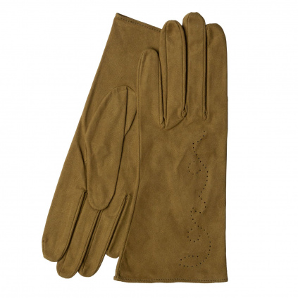 Elegantní rukavice z broušeného textilu - Krémová - BOHEMIA GLOVES