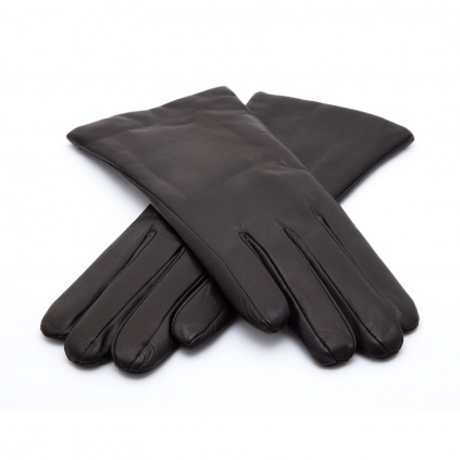 Luxusní dámské hladké rukavice s kašmírem - Šedá - BOHEMIA GLOVES