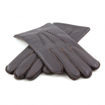 Pánské kožené rukavice z amerického jelena - Černá - BOHEMIA GLOVES