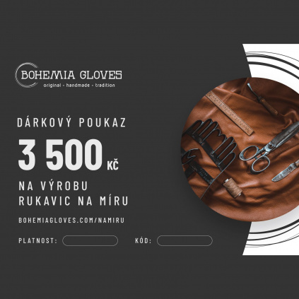 Elektronický dárkový poukaz na výrobu rukavic na míru - Neznámá barva - BOHEMIA GLOVES