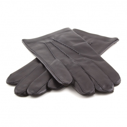 Krátké pánské kožené rukavice - Hnědá - BOHEMIA GLOVES
