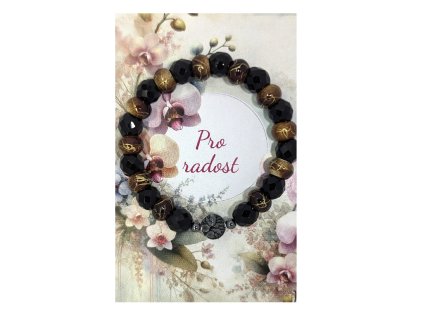 Náramek ze skleněných perel s motivem jantaru orchidej pro radost