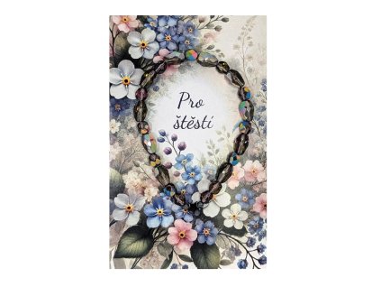 Náramek ze skleněných perel s duhovým leskem pomněnka pro štěstí