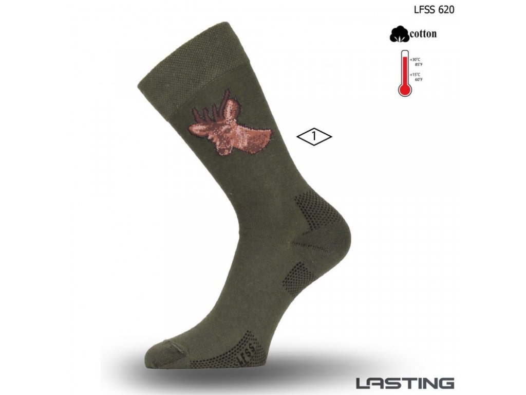 Lasting bavlněné ponožky LFSS 620 zelená
