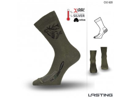 Lasting ponožky X-Static CXJ 620 zelená