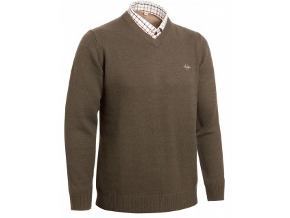 Gary Wool Pullover w Patch brown