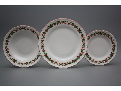 Talířová souprava Ofélie Vánoční Cesmína 18dílná KCL č. 1