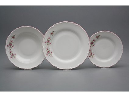 Talířová souprava Ofélie Růžičky růžové 12dílná HRL č. 1