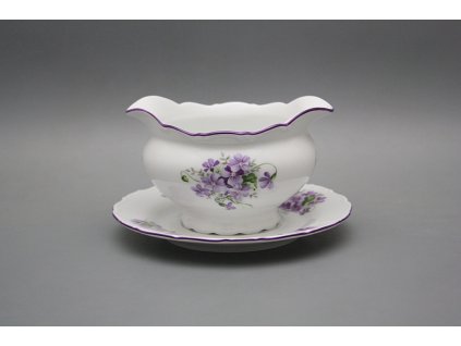 Omáčník 0,4l litý s podšálkem Ofélie Fialky FL č. 1