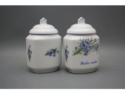 Dóza na poživatiny 1,1l s víčkem Chrpy AL č. 1