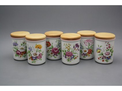 Dóza s dřevěným uzávěrem C - velká Míšeňská kytice CL č. 1