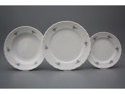 Talířová souprava Opera Světlemodré růžičky 24dílná BB č. 1