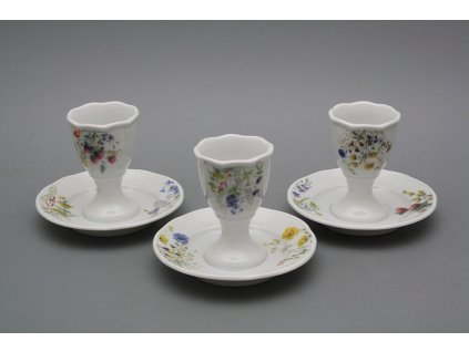 Kalíšek na vejce s podstavcem Rokoko Kvetoucí louka BB č. 1