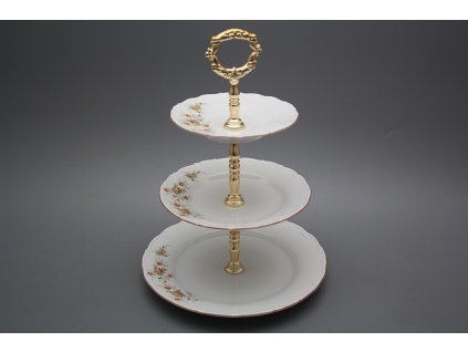 Etažér třípatrový Ofélie Čajové růžičky HHL č. 1