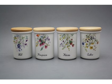 Dóza s dřevěným uzávěrem C - velká Kvetoucí louka BB č. 1