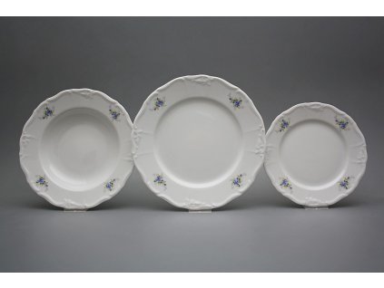 Talířová souprava Marie Louise Světlemodré růžičky 18dílná EBB č. 1