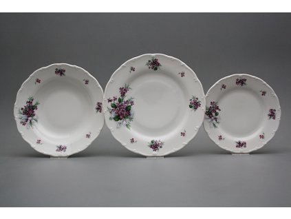 Talířová souprava Ofélie Viola s mašlí 18dílná KBB č. 1