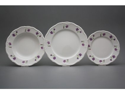 Talířová souprava Marie Louise Fialky 18dílná KBB č. 1