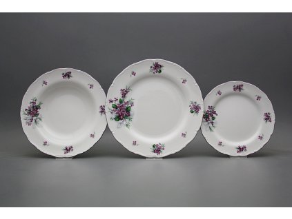 Talířová souprava Ofélie Viola s mašlí 36dílná KFL č. 1