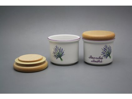 Dóza s dřevěným uzávěrem A - malá Levandule FL č. 1