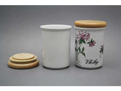 Dóza s dřevěným uzávěrem C - velká Herbs BB č. 1