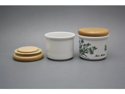 Dóza s dřevěným uzávěrem A - malá Herbs BB č. 1