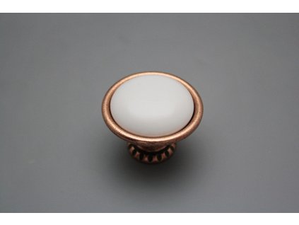 Rustikální úchytka Bohemia 40mm BÍLÁ CU č. 1