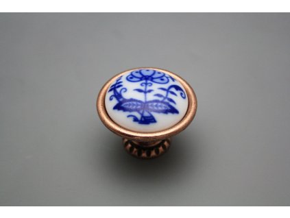 Rustikální úchytka Bohemia 40mm Cibulák List CU č. 1
