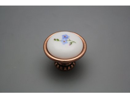 Rustikální úchytka Bohemia 40mm Pomněnky Házenky CU č. 1