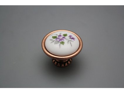 Rustikální úchytka Bohemia 40mm Scatter Violets CU č. 1