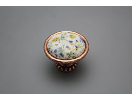 Rustikální úchytka Bohemia 40mm Kvetoucí louka CU č. 1