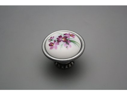 Rustikální úchytka Bohemia 40mm Viola s mašlí FV č. 1